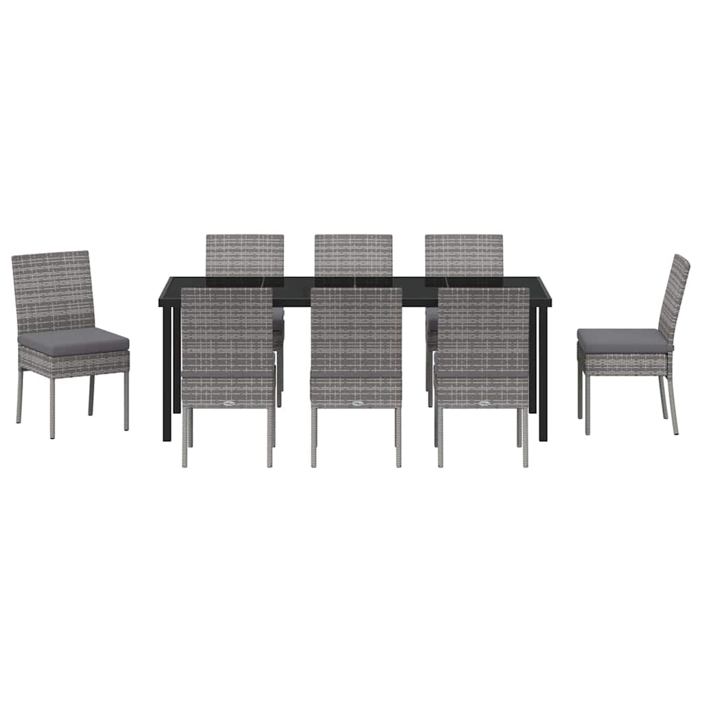 Ensemble de salle à manger pour jardin 9 pcs Gris - XIOS