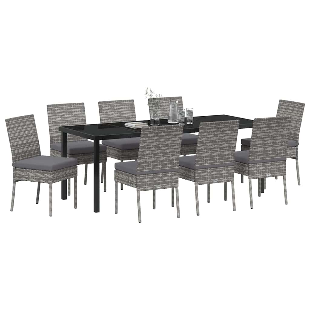 Ensemble de salle à manger pour jardin 9 pcs Gris - XIOS