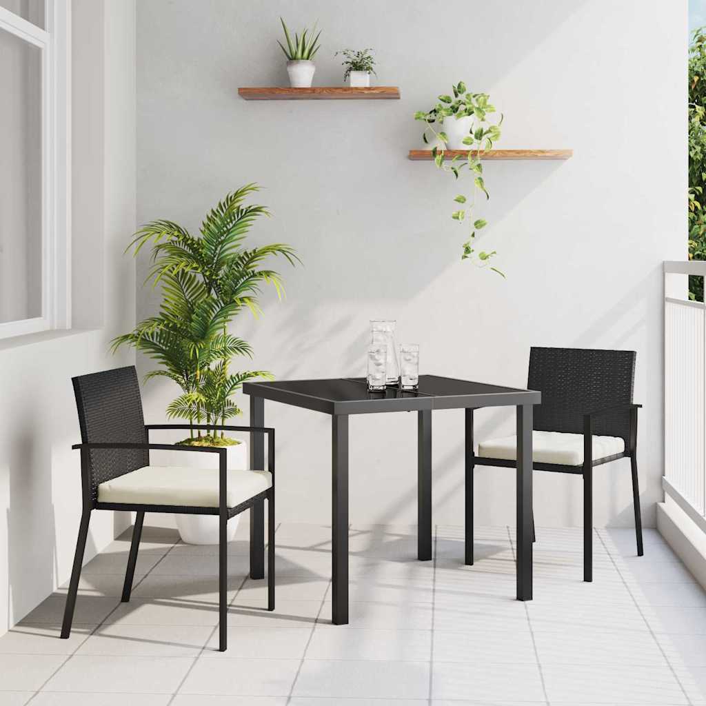 Ensemble de salle à manger pour jardin 3 pcs Noir - XIOS