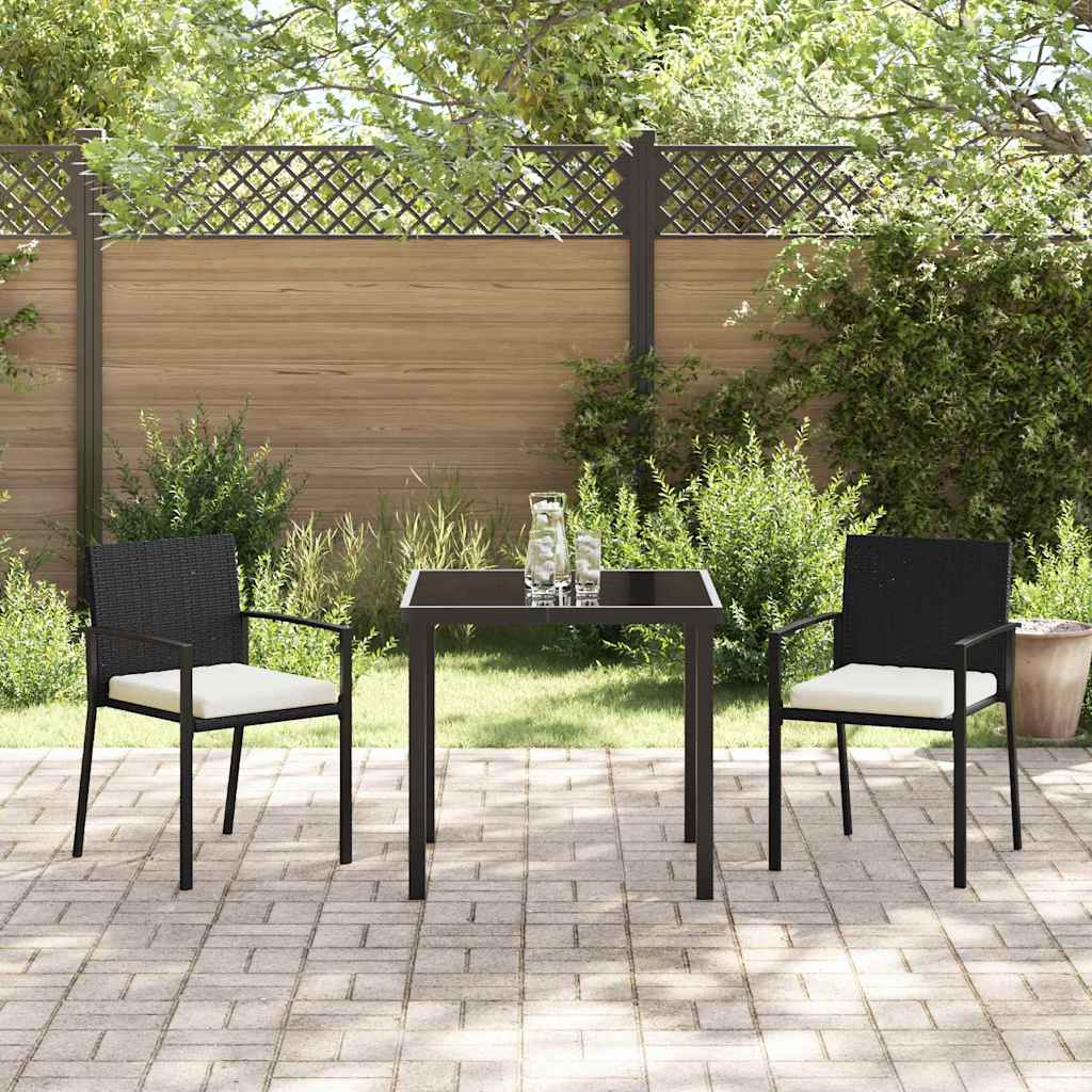 Ensemble de salle à manger pour jardin 3 pcs Noir - XIOS