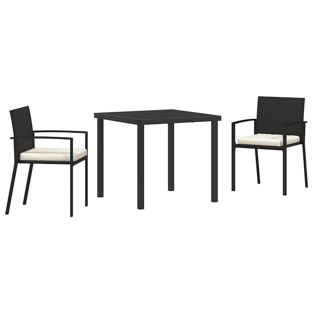 Ensemble de salle à manger pour jardin 3 pcs Noir - XIOS