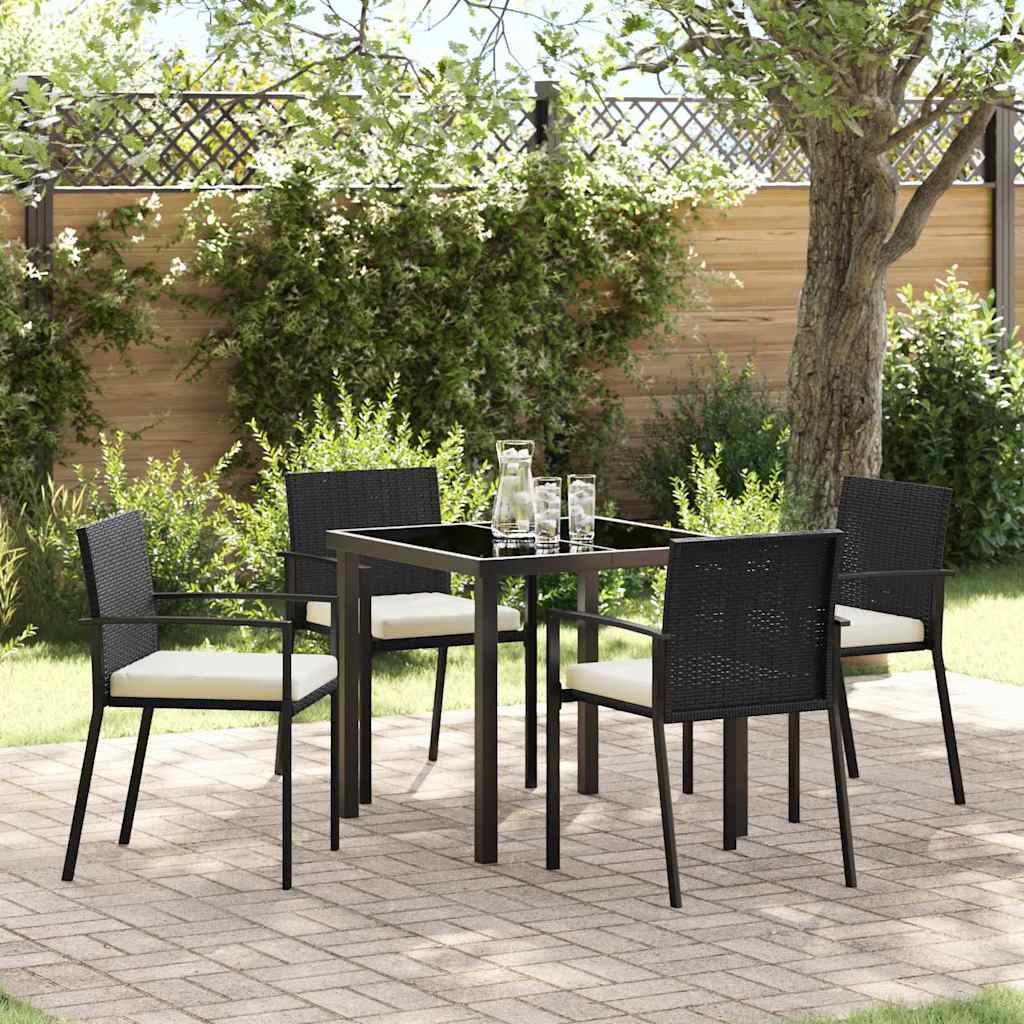 Ensemble de salle à manger pour jardin 5 pcs Noir - XIOS