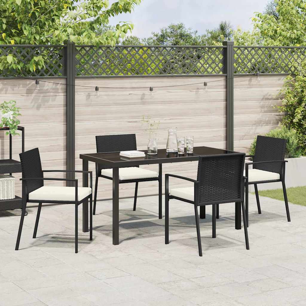 Ensemble de salle à manger pour jardin 5 pcs Noir - XIOS