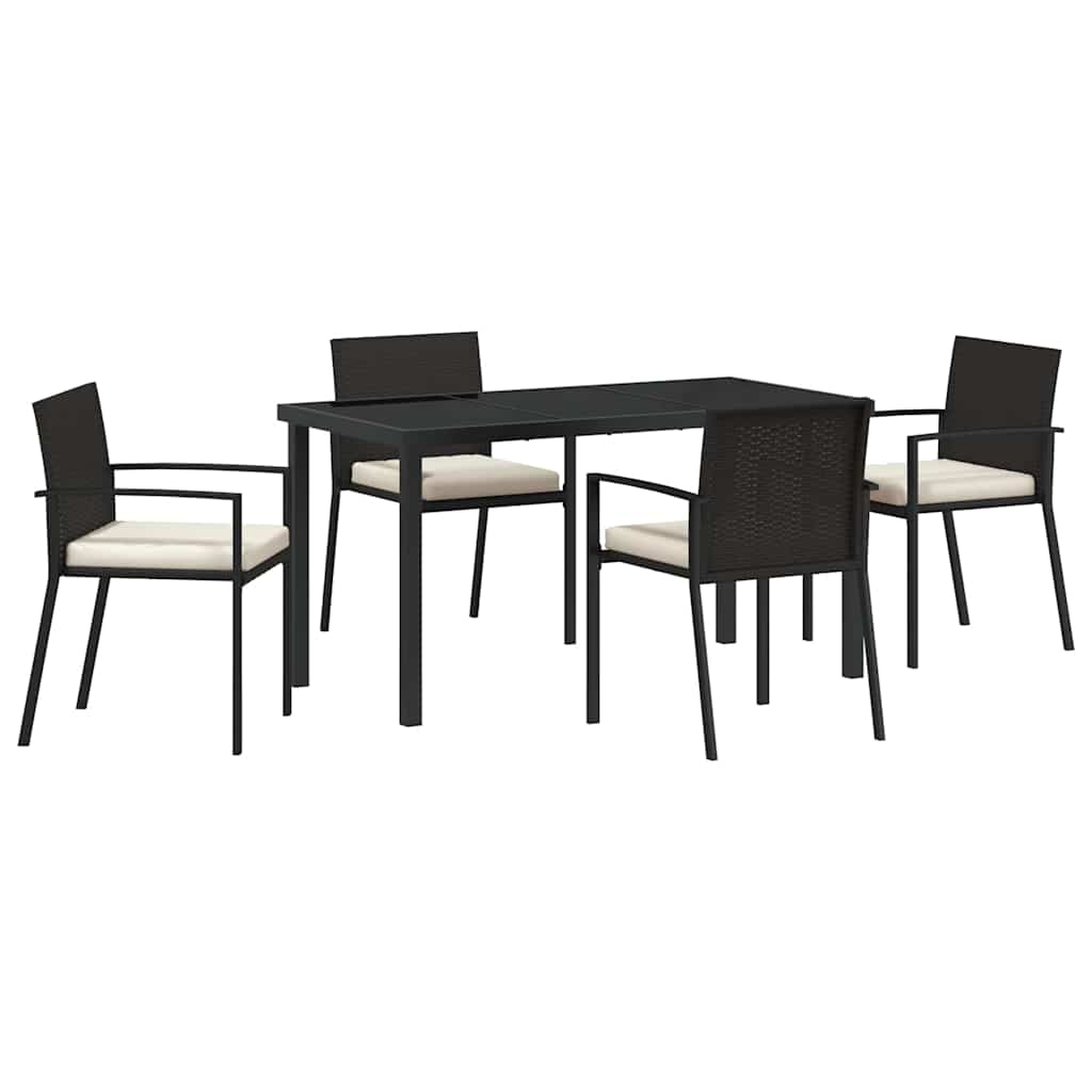 Ensemble de salle à manger pour jardin 5 pcs Noir - XIOS