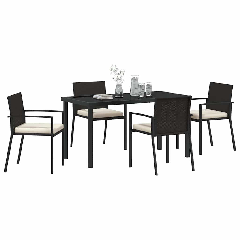 Ensemble de salle à manger pour jardin 5 pcs Noir - XIOS