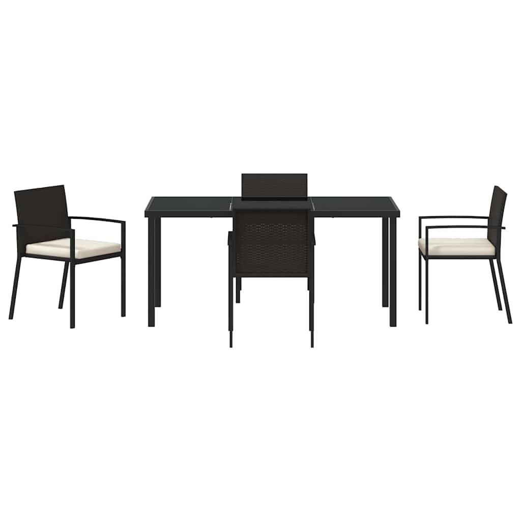 Ensemble de salle à manger pour jardin 5 pcs Noir - XIOS