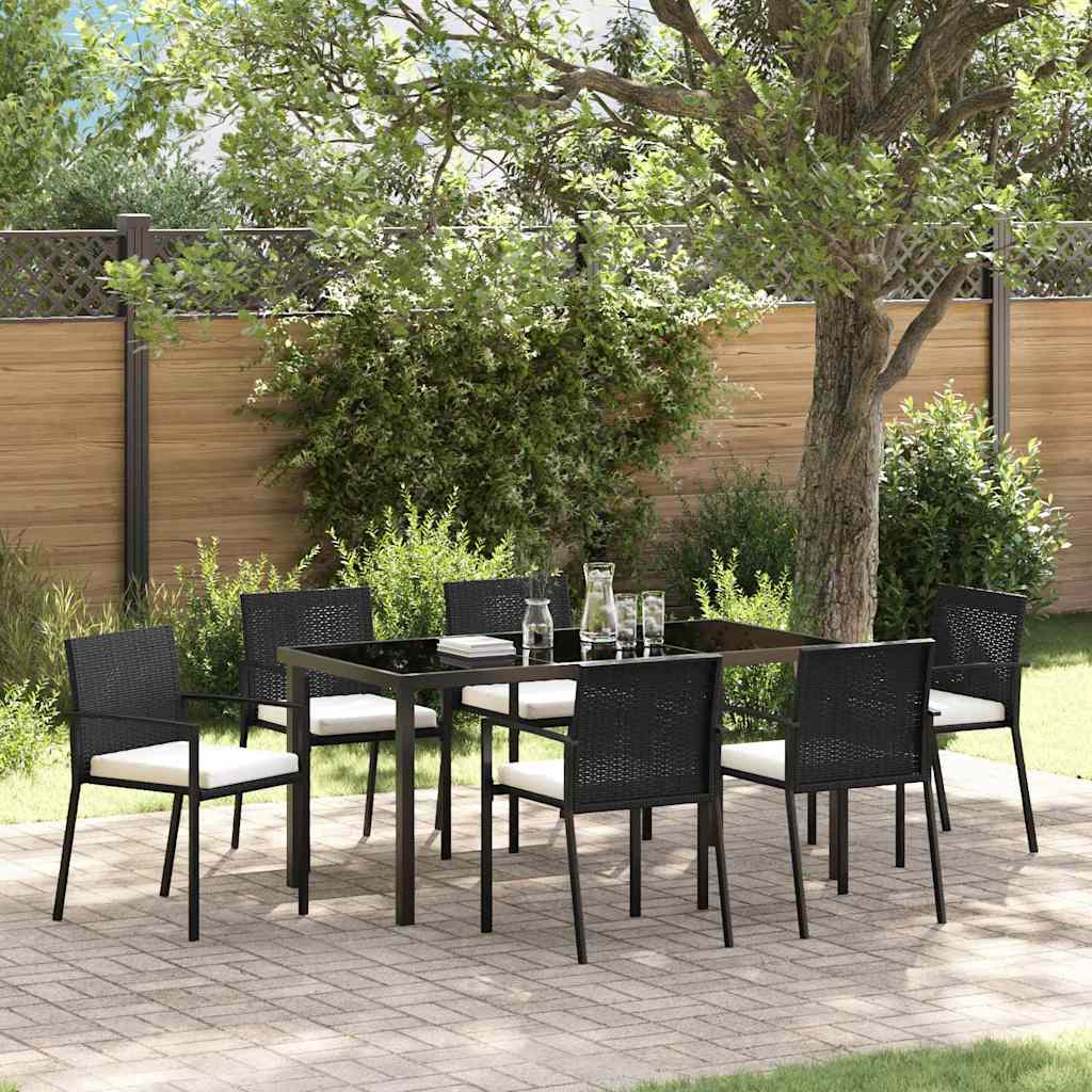 Ensemble de salle à manger pour jardin 7 pcs Noir - XIOS
