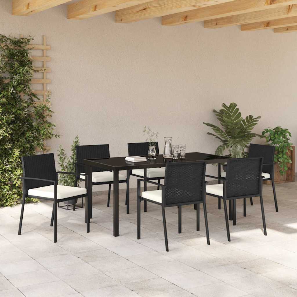 Ensemble de salle à manger pour jardin 7 pcs Noir - XIOS