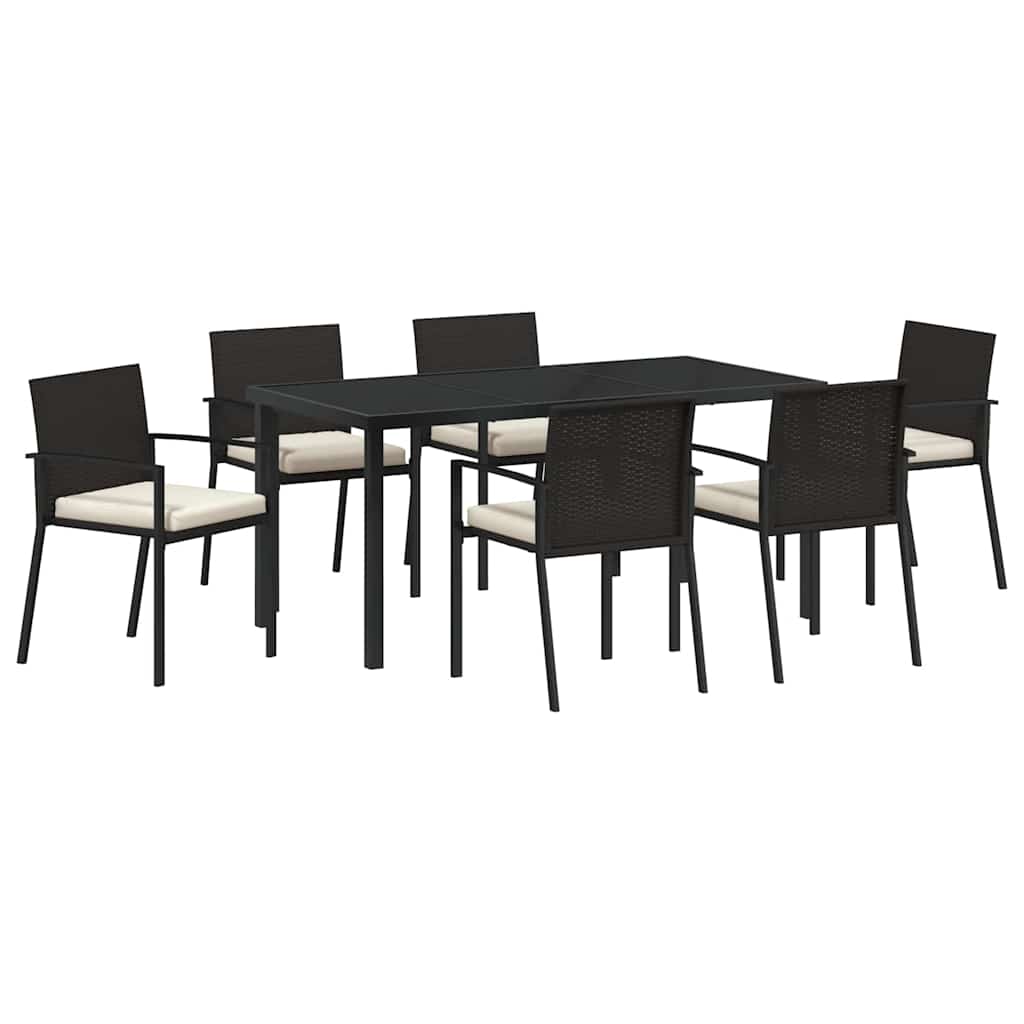 Ensemble de salle à manger pour jardin 7 pcs Noir - XIOS