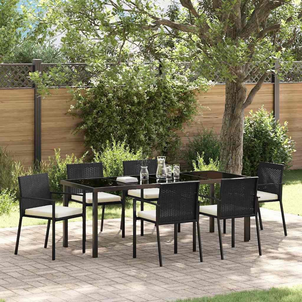 Ensemble de salle à manger pour jardin 7 pcs Noir - XIOS