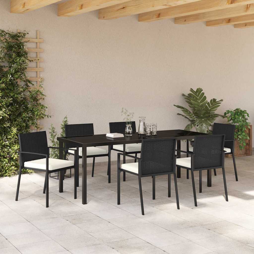 Ensemble de salle à manger pour jardin 7 pcs Noir - XIOS