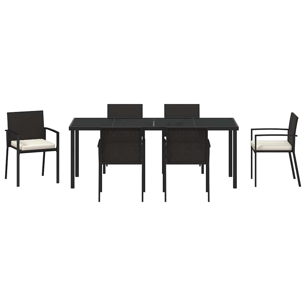 Ensemble de salle à manger pour jardin 7 pcs Noir - XIOS