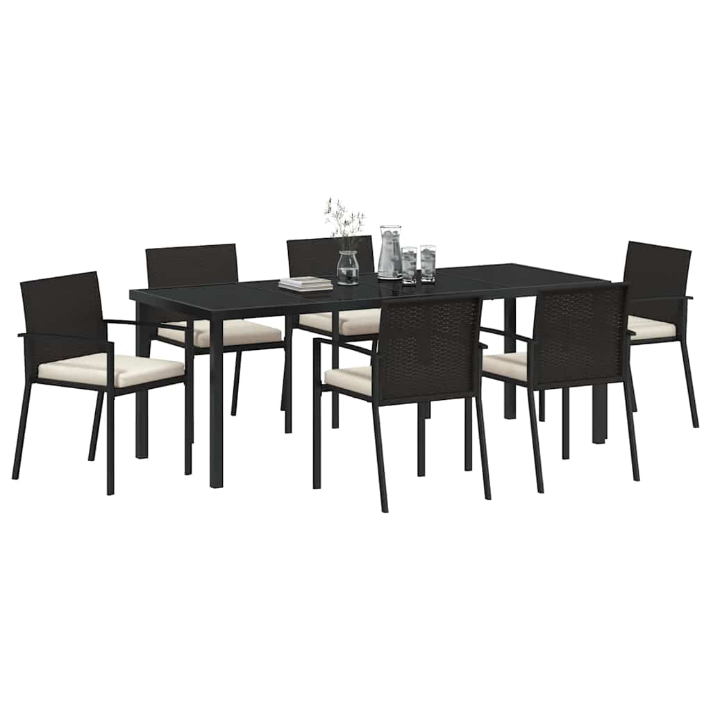 Ensemble de salle à manger pour jardin 7 pcs Noir - XIOS