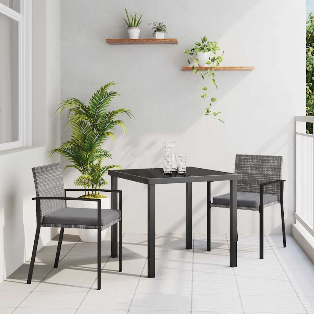 Ensemble de salle à manger pour jardin 3 pcs Gris - XIOS