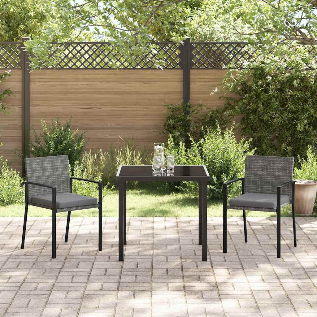 Ensemble de salle à manger pour jardin 3 pcs Gris - XIOS