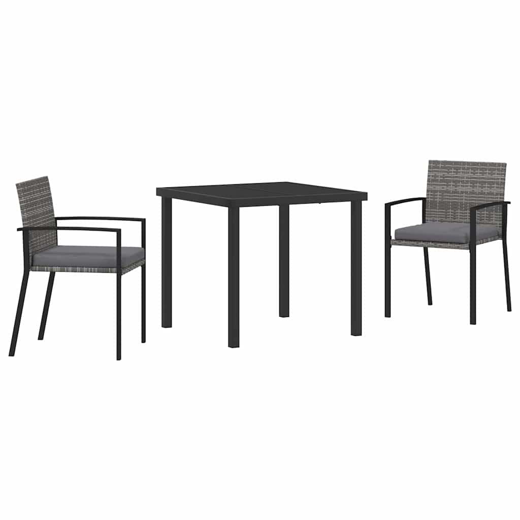 Ensemble de salle à manger pour jardin 3 pcs Gris - XIOS