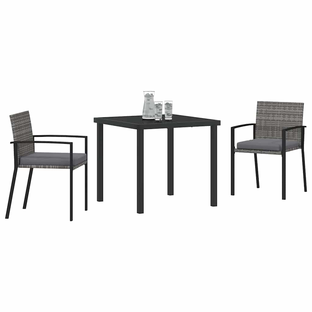 Ensemble de salle à manger pour jardin 3 pcs Gris - XIOS