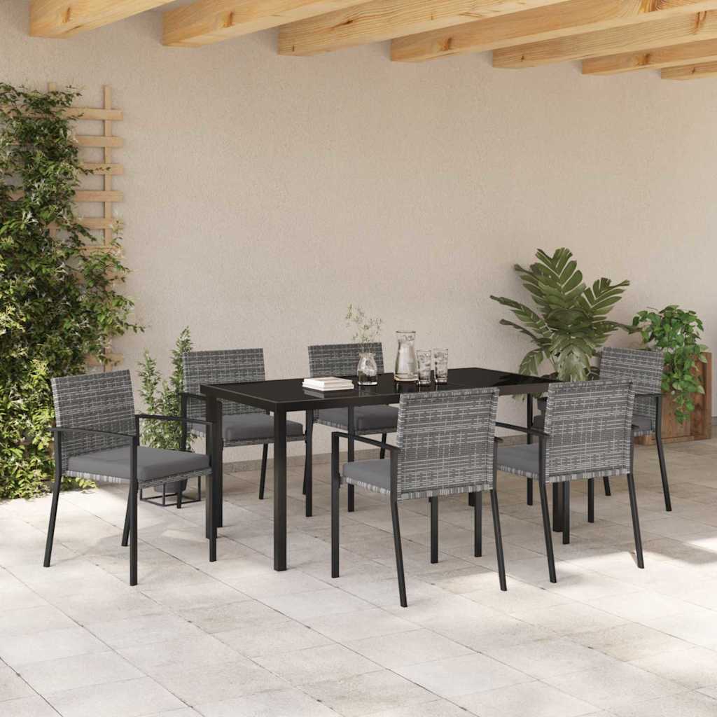 Ensemble de salle à manger pour jardin 7 pcs Gris - XIOS