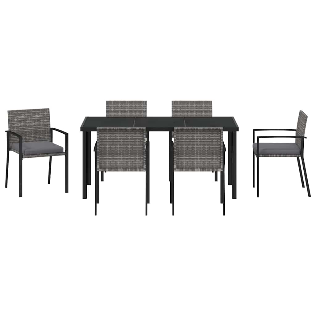 Ensemble de salle à manger pour jardin 7 pcs Gris - XIOS