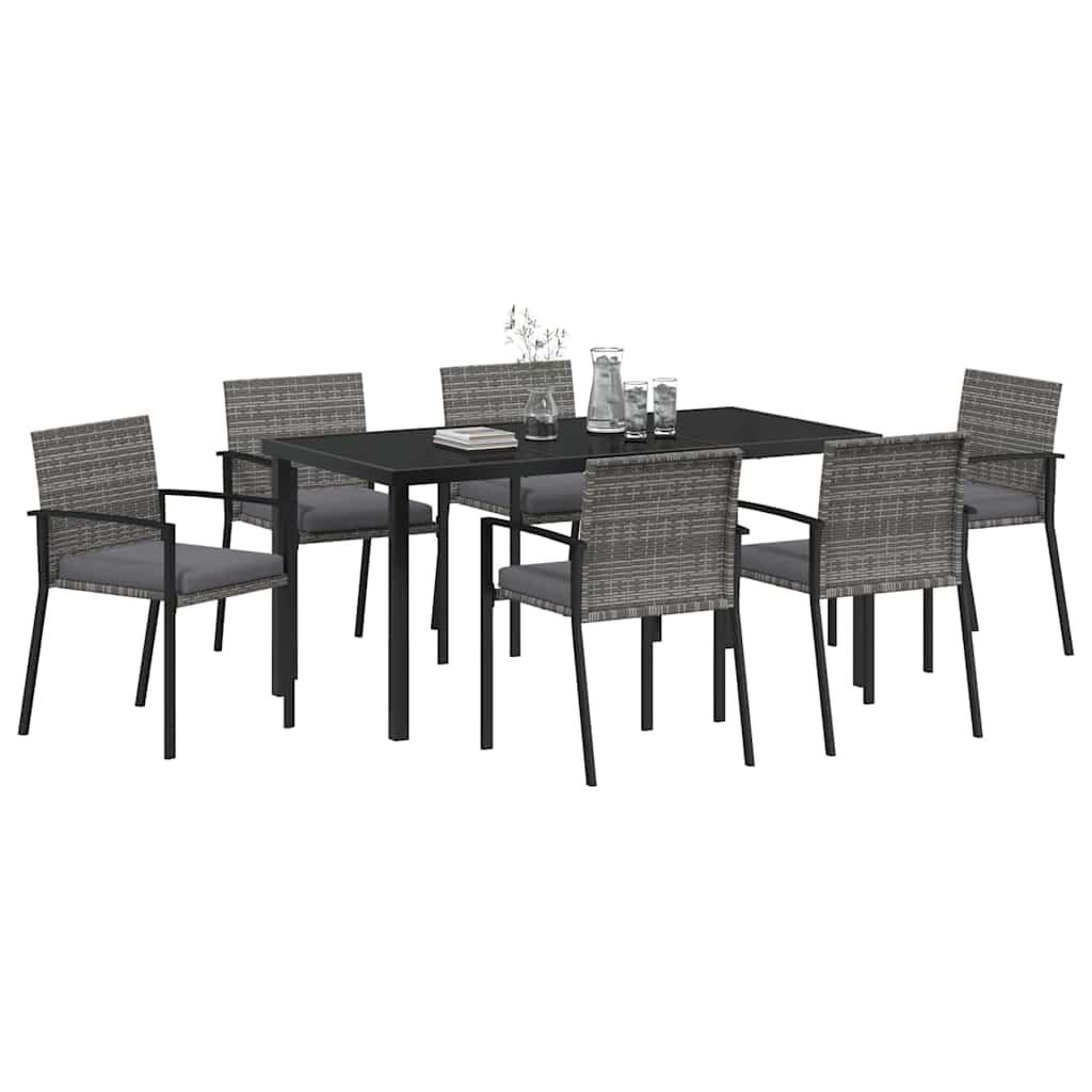 Ensemble de salle à manger pour jardin 7 pcs Gris - XIOS