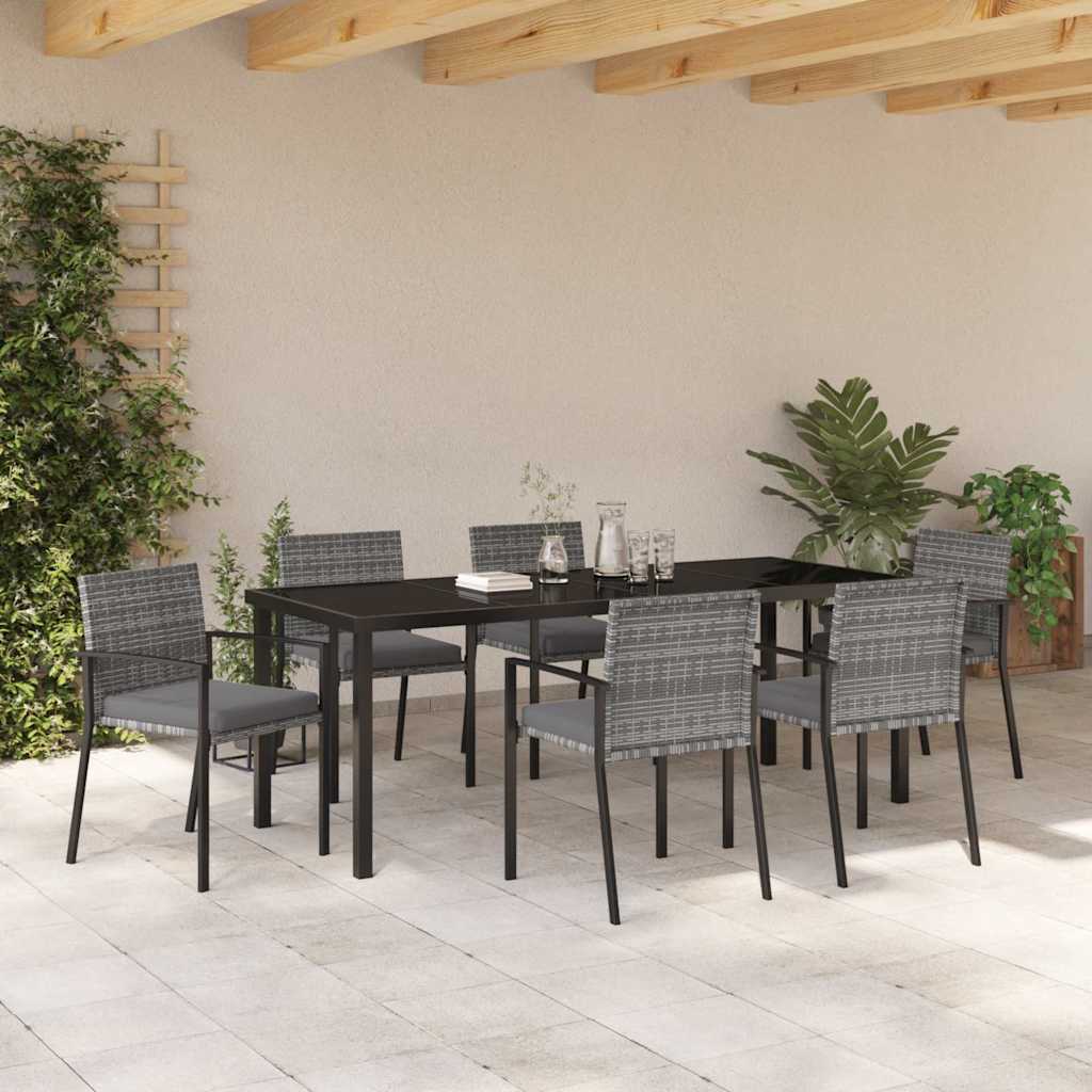 Ensemble de salle à manger pour jardin 6 pcs Gris - XIOS