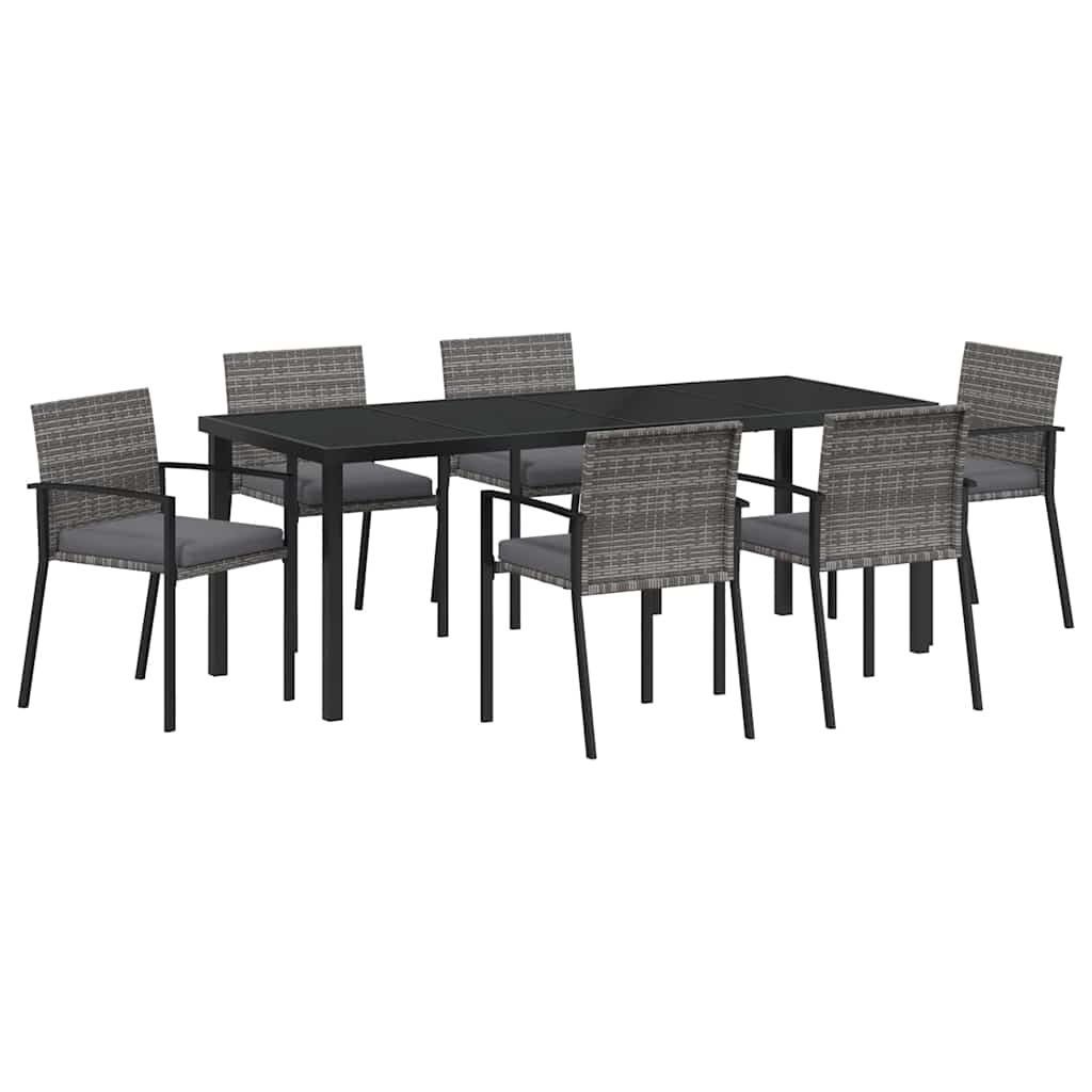 Ensemble de salle à manger pour jardin 6 pcs Gris - XIOS