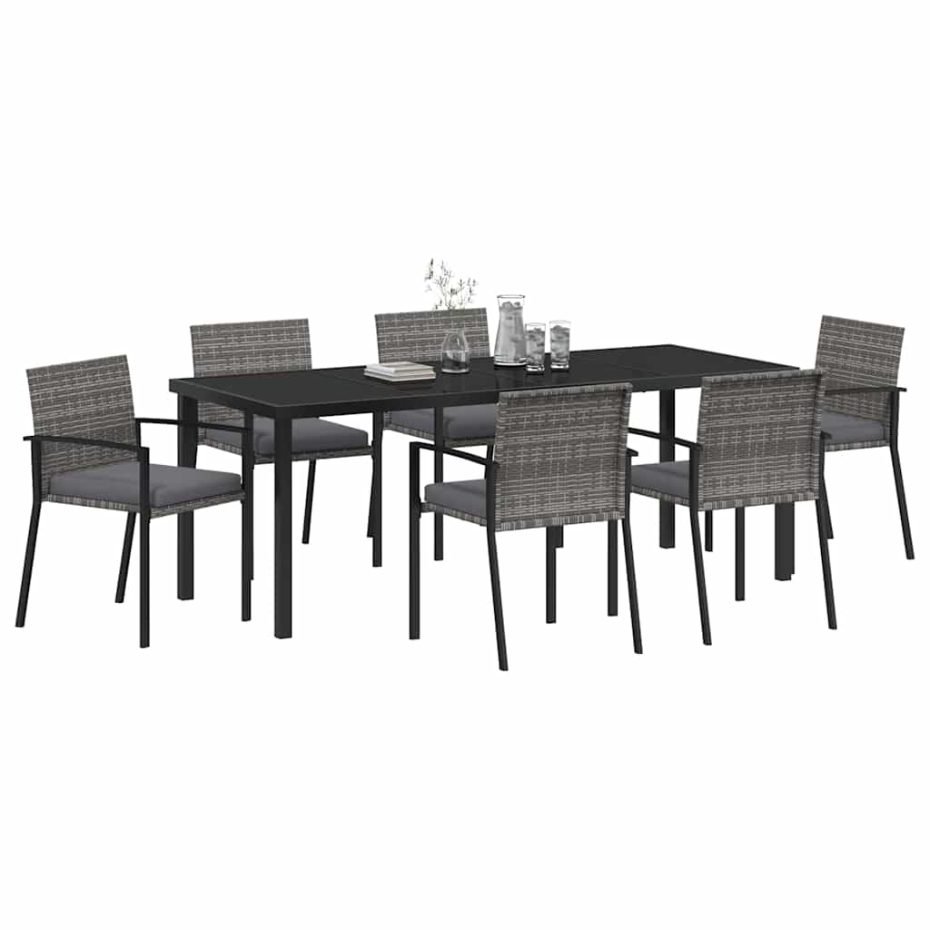 Ensemble de salle à manger pour jardin 6 pcs Gris - XIOS
