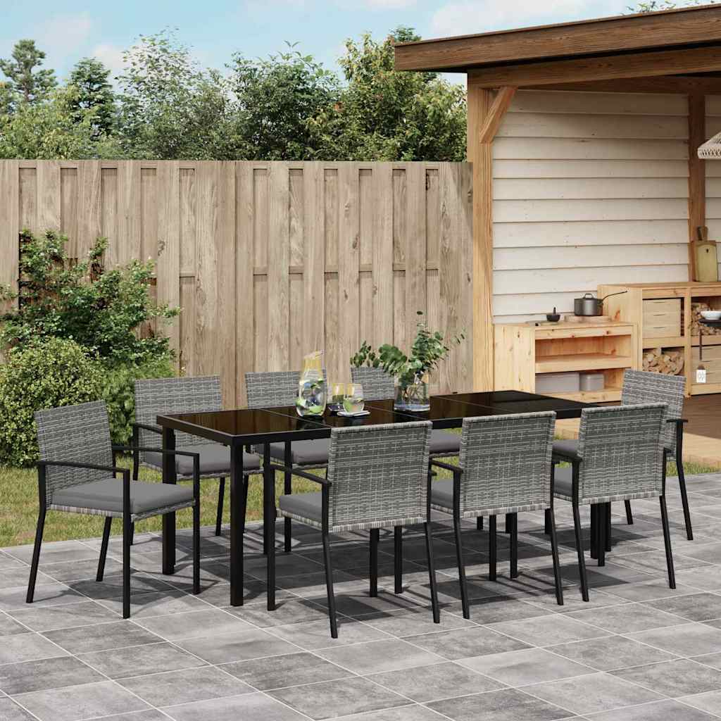 Ensemble de salle à manger pour jardin 9 pcs Gris - XIOS