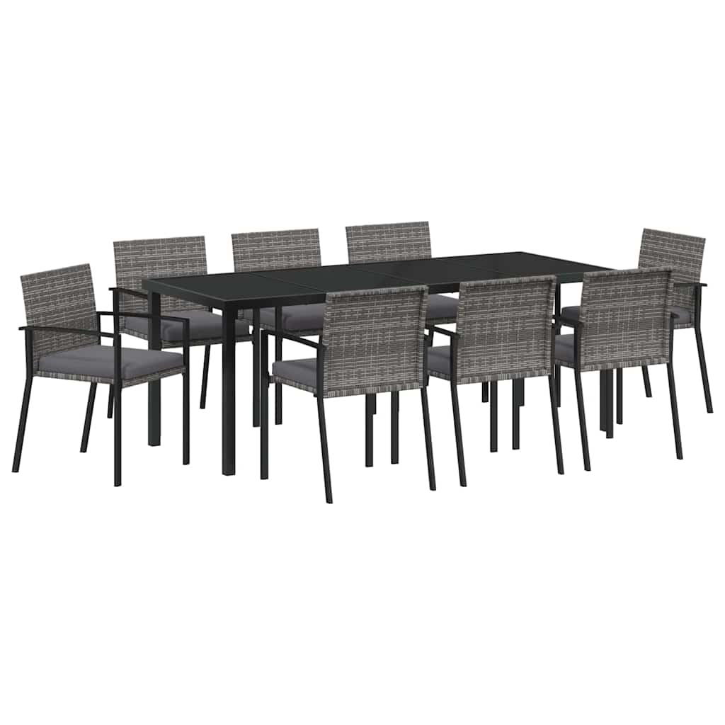 Ensemble de salle à manger pour jardin 9 pcs Gris - XIOS