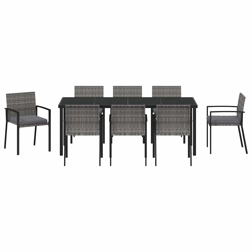 Ensemble de salle à manger pour jardin 9 pcs Gris - XIOS