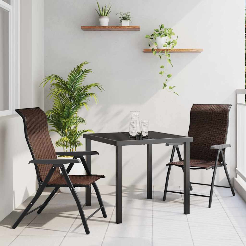 Ensemble de salle à manger pour jardin 3 pcs Marron - XIOS