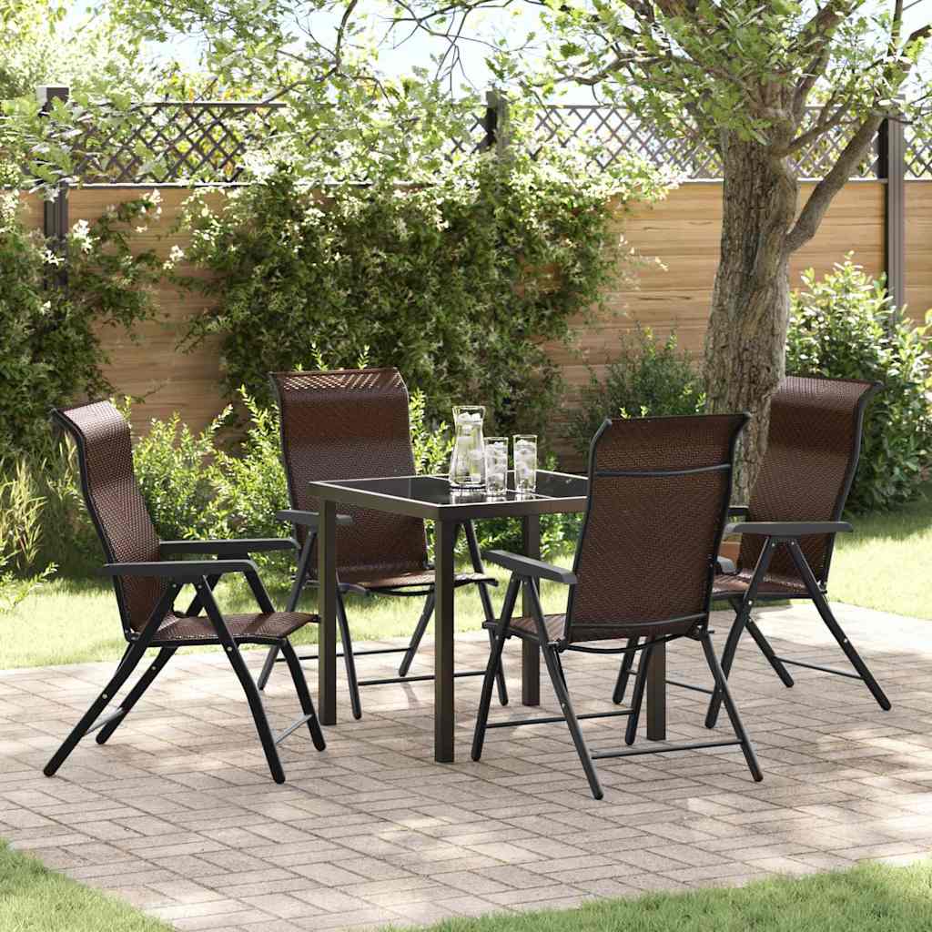 Ensemble de salle à manger pour jardin 5 pcs Marron - XIOS