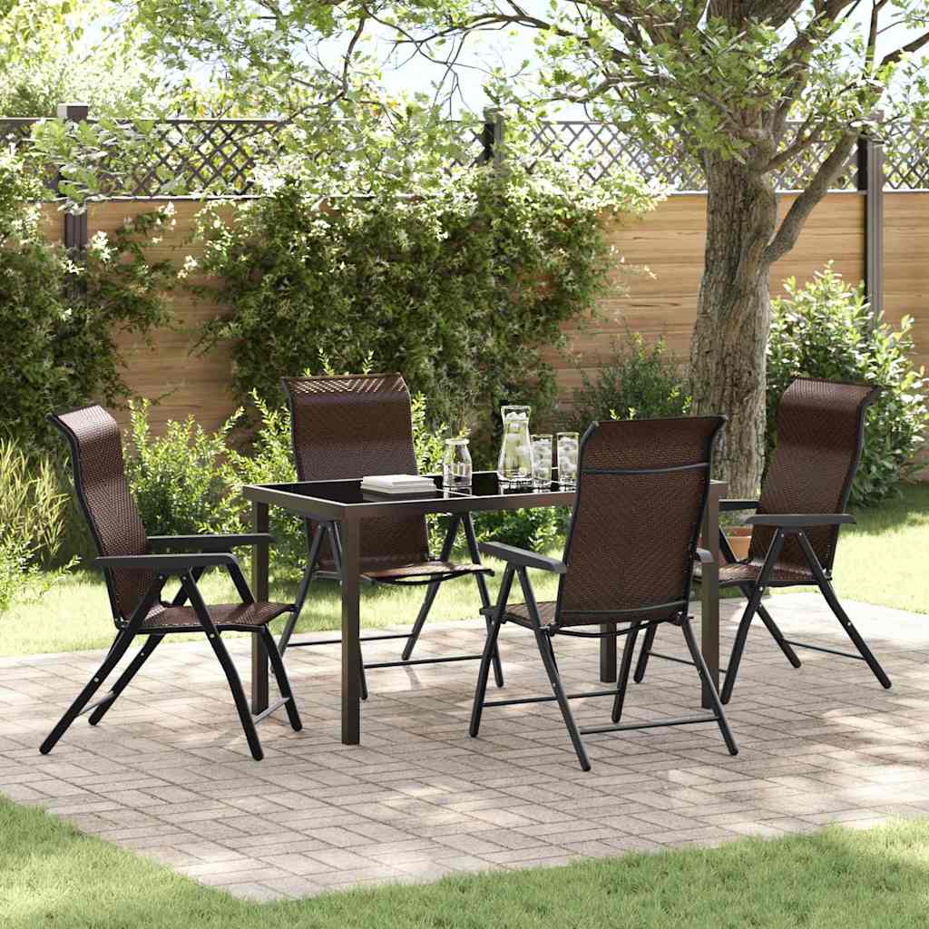 Ensemble de salle à manger pour jardin 5 pcs Marron - XIOS