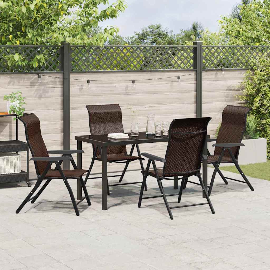Ensemble de salle à manger pour jardin 5 pcs Marron - XIOS