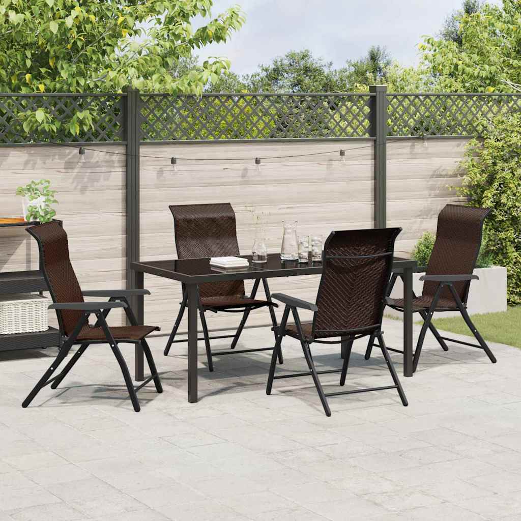 Ensemble de salle à manger pour jardin 5 pcs Marron - XIOS