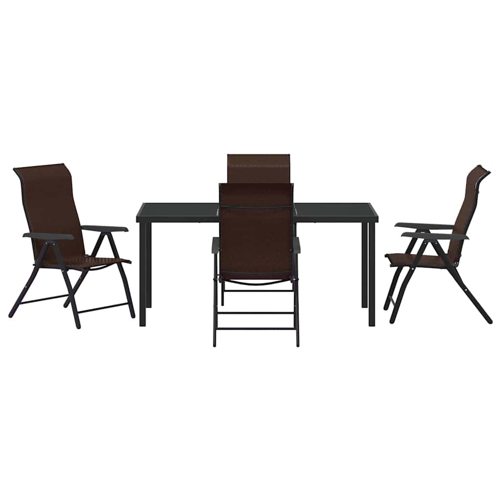 Ensemble de salle à manger pour jardin 5 pcs Marron - XIOS