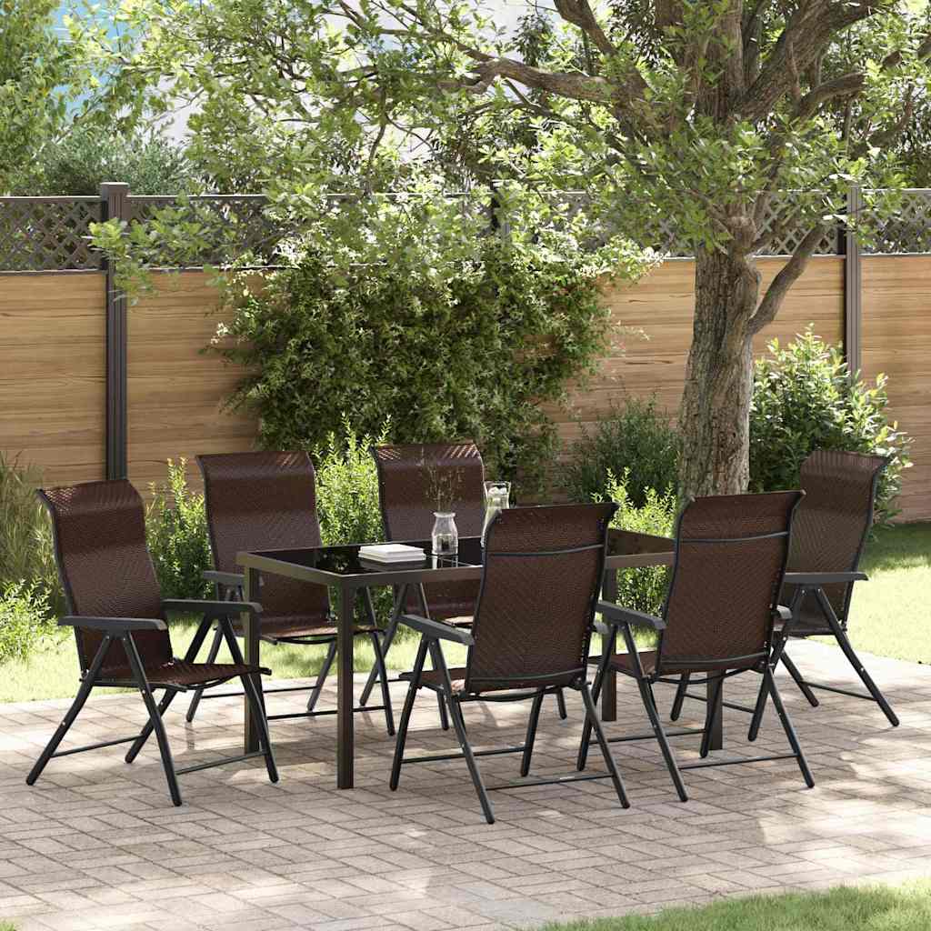 Ensemble de salle à manger pour jardin 7 pcs Marron - XIOS