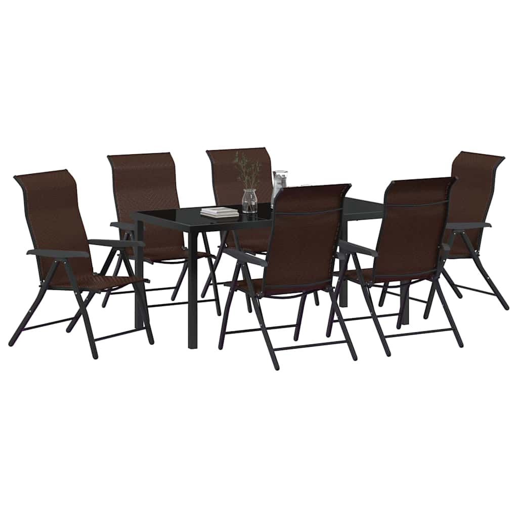 Ensemble de salle à manger pour jardin 7 pcs Marron - XIOS