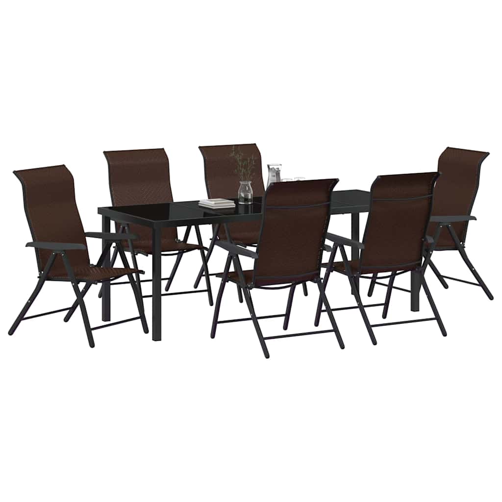 Ensemble de salle à manger pour jardin 7 pcs Marron - XIOS