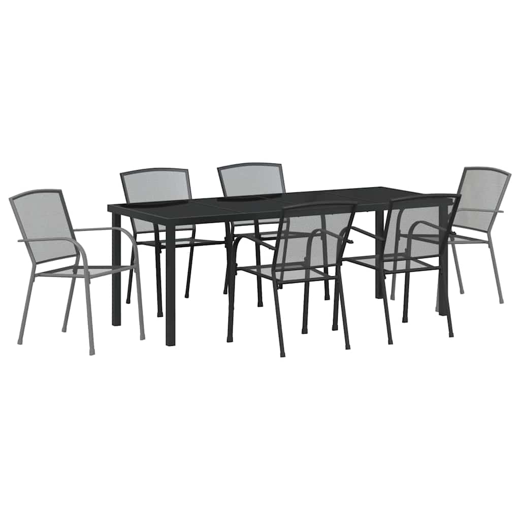 Ensemble de salle à manger pour jardin 7 pcs Anthracite - XIOS
