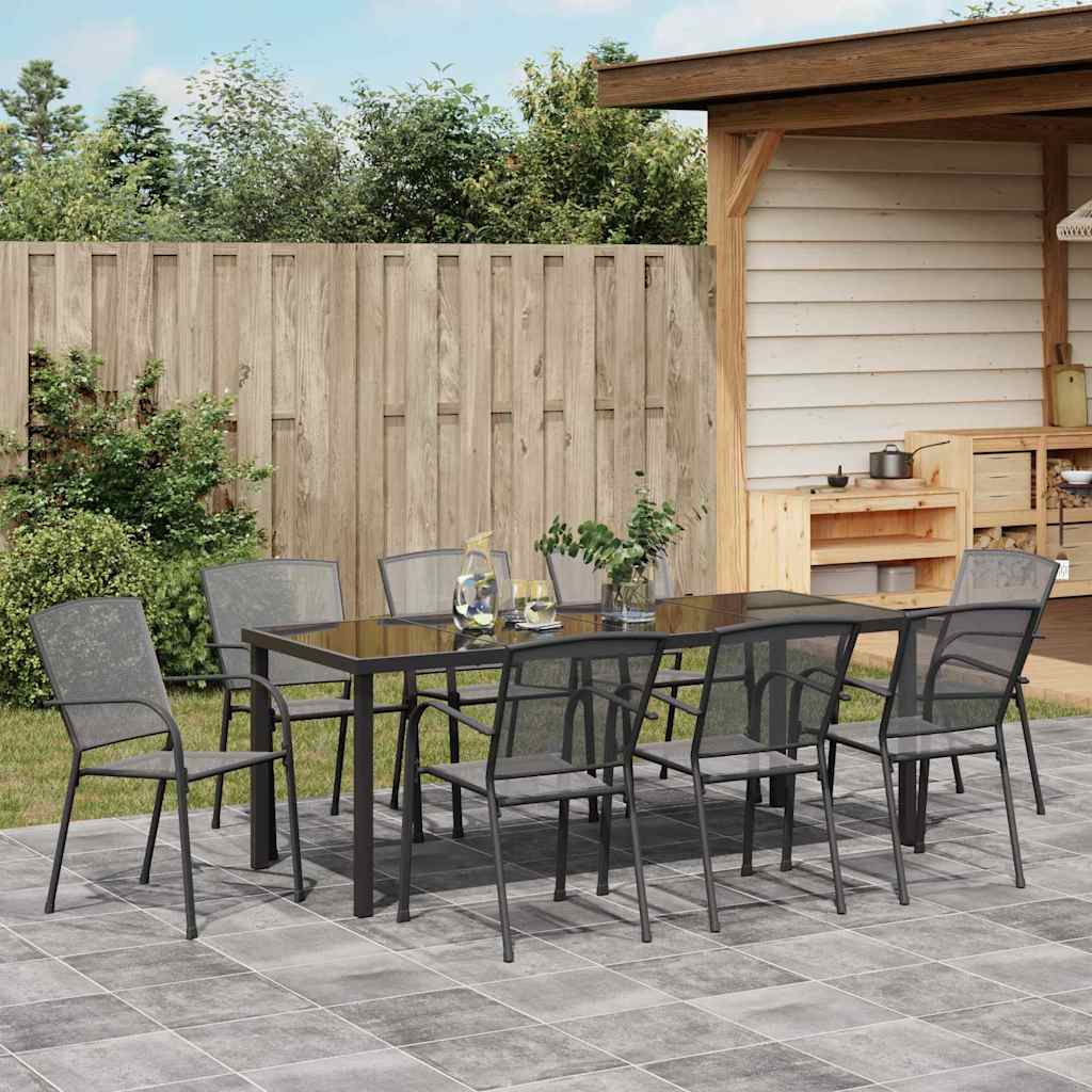 Ensemble de salle à manger pour jardin 9 pcs Anthracite - XIOS