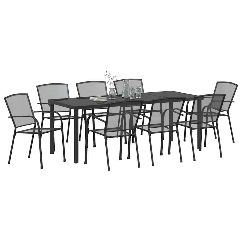 Ensemble de salle à manger pour jardin 9 pcs Anthracite - XIOS
