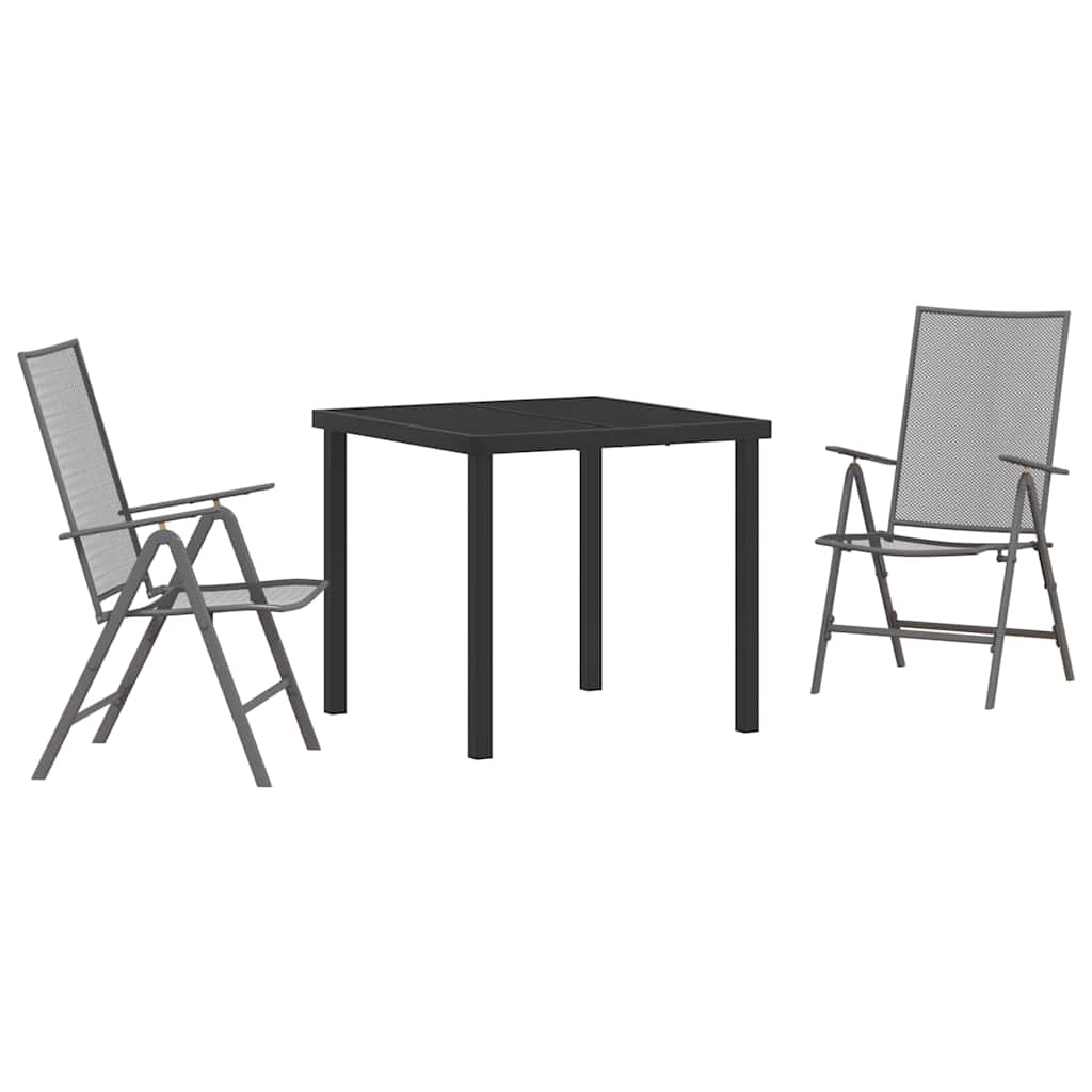 Ensemble de salle à manger pour jardin 3 pcs Anthracite - XIOS