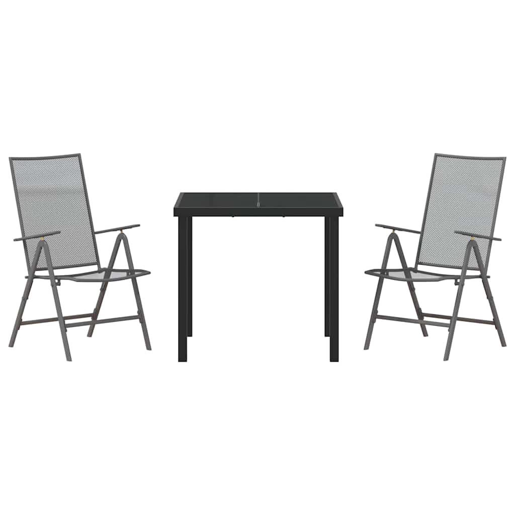 Ensemble de salle à manger pour jardin 3 pcs Anthracite - XIOS