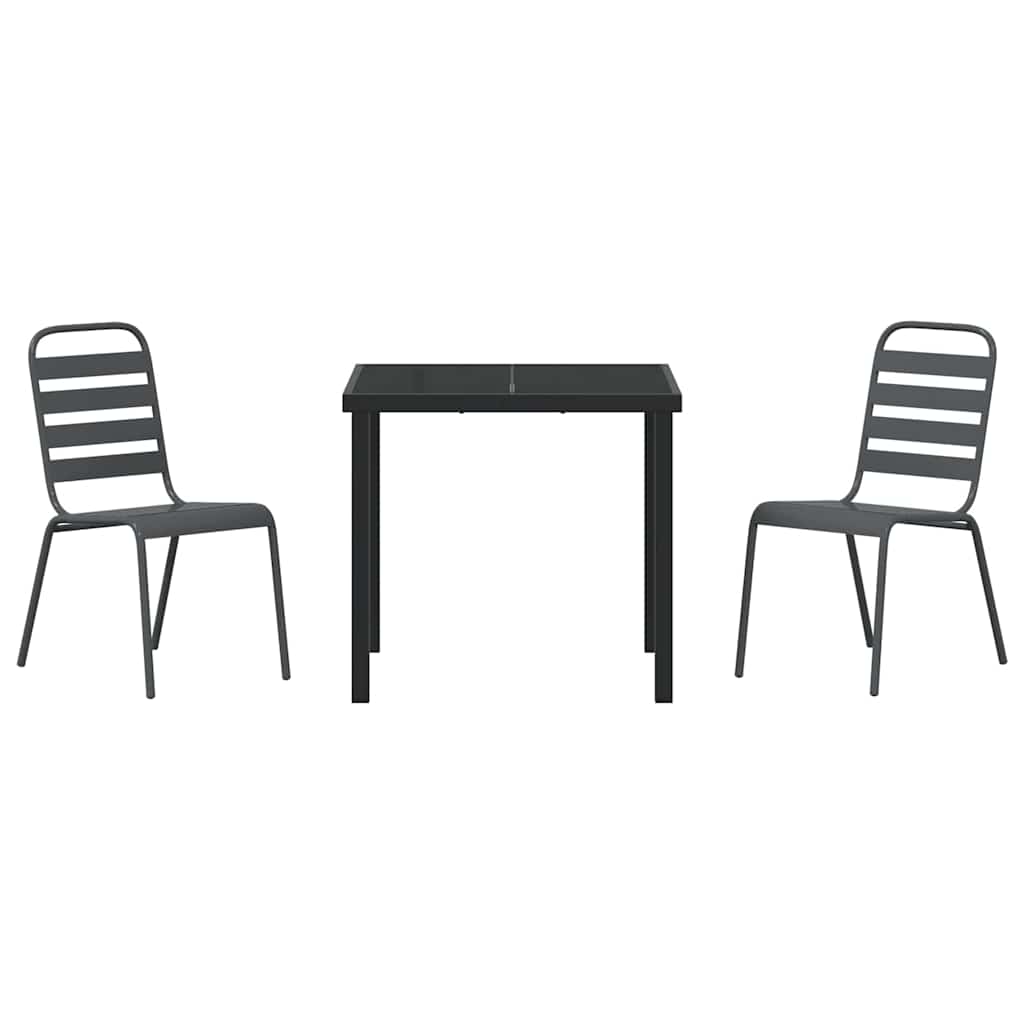 Ensemble de salle à manger pour jardin 3 pcs Anthracite - XIOS