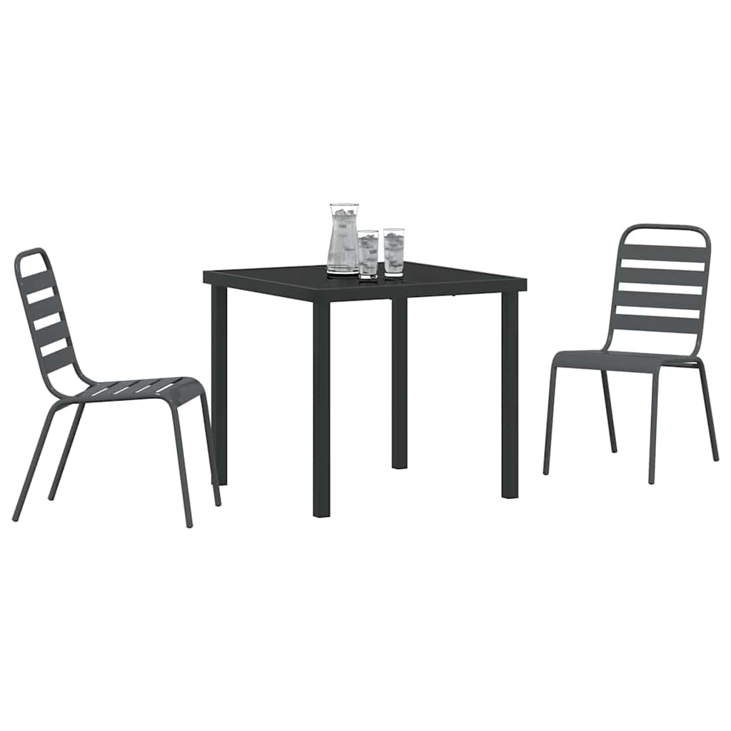 Ensemble de salle à manger pour jardin 3 pcs Anthracite - XIOS