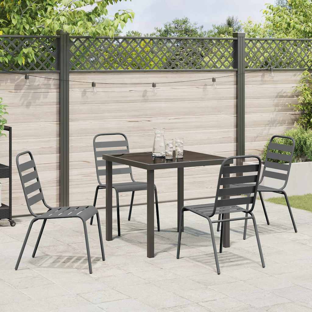 Ensemble de salle à manger pour jardin 5 pcs Anthracite - XIOS