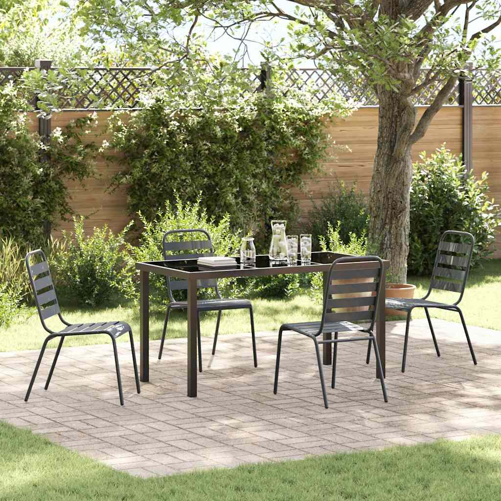 Ensemble de salle à manger pour jardin 5 pcs Anthracite - XIOS