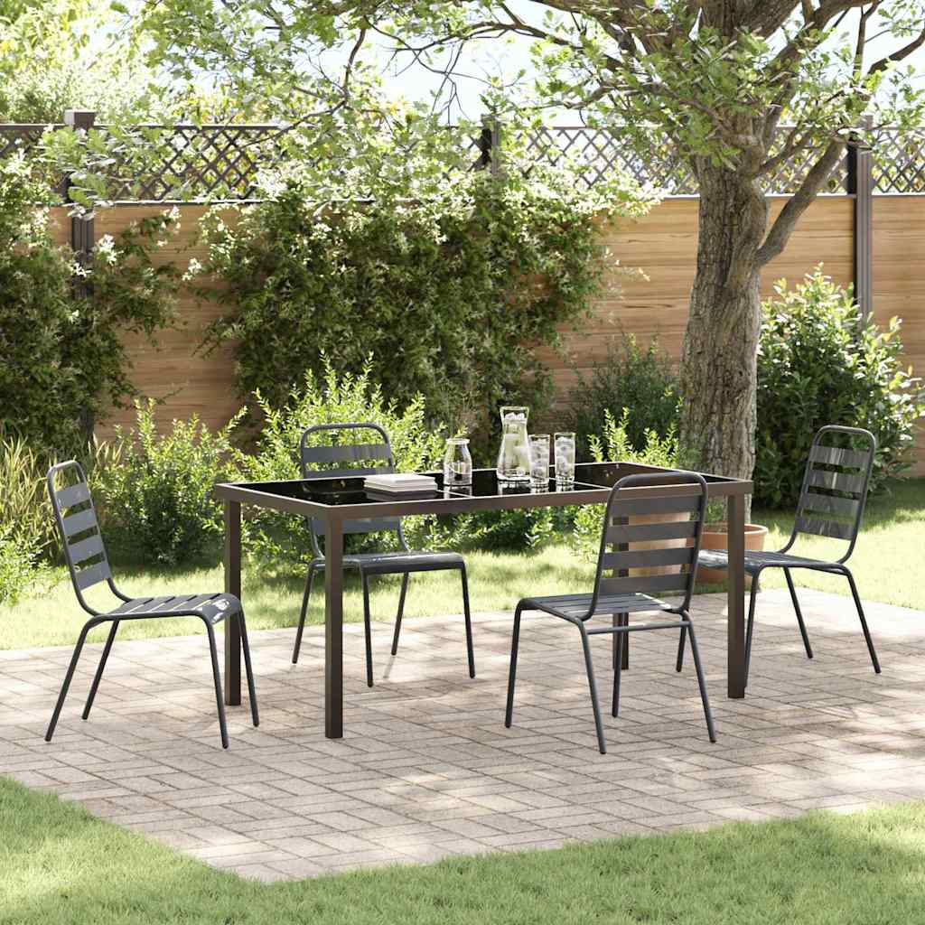 Ensemble de salle à manger pour jardin 5 pcs Anthracite - XIOS