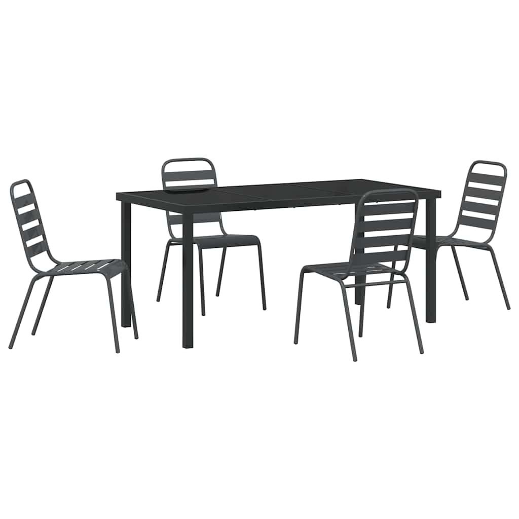 Ensemble de salle à manger pour jardin 5 pcs Anthracite - XIOS
